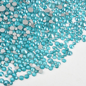 Strass en verre à dos plat BOBOHOO, 1440 pièces, tailles mixtes SS6-SS20, strass en cristal non thermocollant couleur moka pour nail art - Product Image 4