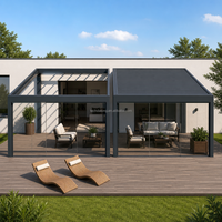 Pergola bioclimatique électrique en aluminium avec système de toit à lames rétractables et pliables pour terrasse et patio modernes