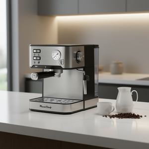 Cafetera Espresso PlumChef de 20 Bares, Semiautomática, con Espumador de Leche, Tanque de Agua de 54 oz, para Uso Doméstico - Product Image 2