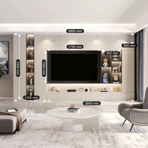خزانة تلفزيون بتصميم حديث مع وحدة تلفزيون مع مدفأة أثاث غرفة معيشة بتصميم عصري - Product Image 1