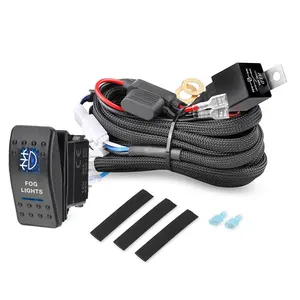 Lampu Kabut 12V Sakelar Rocker 16AWG 12V 40A Relay 1 Rakitan Utama dengan Lampu LED Kawat Harness - Product Image 1