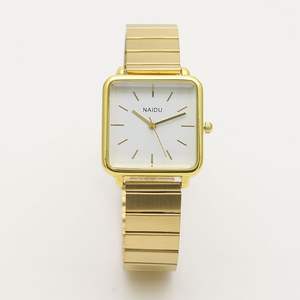 Reloj de Pulsera de Cuarzo con Correa de Bambú <span class=keywords><strong>Dorado</strong></span> de Diseño de Nicho Popular, Reloj de Pulsera Cuadrado para Mujer, Reloj de Vestir para Mujer, Reloj de Pulsera para Mujer - Product Image 1