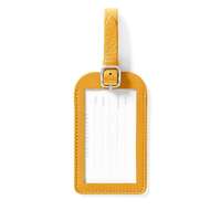Ensemble de 2 pièces de luxe avec logo personnalisé imprimé, porte-passeport en cuir véritable mince avec blocage RFID, étiquette de bagage d'aéroport, ensemble cadeau de voyage