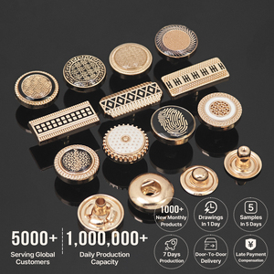 Vuông Vòng Kẽm Hợp Kim Người Đàn Ông Áo Sơ Mi 12Mm Báo Chí Biểu Tượng Mô Hình Kim Loại Abaya Thobe Snap Tùy Chỉnh Nút Với Logo Cho Quần Áo Thobe - Product Image 3