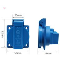 Prise de courant AC étanche IP44 norme européenne 16A, prise électrique industrielle 250V avec contacts en cuivre pour usage domestique