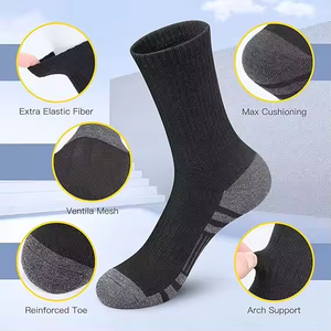 Factory Custom Sports Crew <b>Socks</b>, Basketball Knitted <b>Socks</b> with Logo on Cuff Body and Bottom for Men Women - Product Image 5