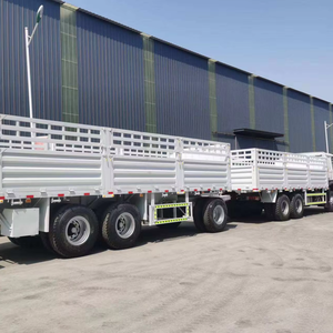 2 Axle +3 Axles 20+40ft Interlink Double Sidewall Semi Truck <b>Trailer</b> Container <b>Cargo</b> Transport Flatbed Truck - Product Image 1