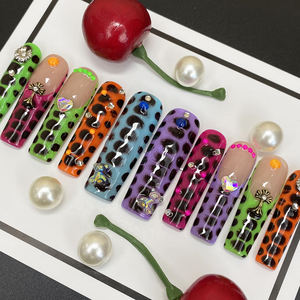 <span class=keywords><strong>2025</strong></span> Luxe Salon Ontwerp Private Label Lange Handgemaakte Gel Press Op Nagels Valse Kunstnagels Volledige Cover Y 2K Bling Nagels - Product Image 2