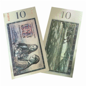 <span class=keywords><strong>Billetes</strong></span> <span class=keywords><strong>de</strong></span> aluminio dorado para colección, moneda <span class=keywords><strong>de</strong></span> plástico para regalo, SK <span class=keywords><strong>10</strong></span>, 1000, 24 K, República Checa - Product Image 4
