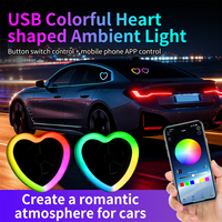 Nouvelle lumière LED néon colorée changeante contrôlée par application et USB pour voiture, lumière d'ambiance pour voiture, triangle de fenêtre universel