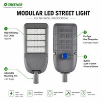 Lampadaire LED modulaire 50W 100W 150W 200W 240W 300W réglable en aluminium moulé sous pression IP65
