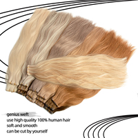 Extensions de Cheveux Genius Weft Qualité Salon Double Drawn Invisible Bead Weft Cheveux Vierges Russes Genius Weft
