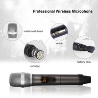 Microphone sans fil Audio vert GAW-RM50 4 canaux UHF Microphone de poche professionnel pour fête karaoké église spectacle Meeti