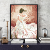 Peinture par numéros de femme en robe blanche personnalisée DIY Photo de mariage pour la décoration de la chambre