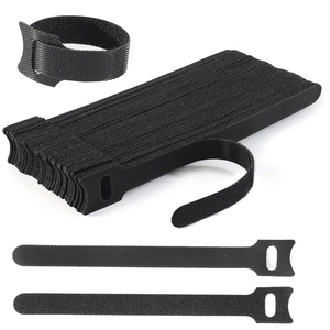 12x150mm Black Nylon Eco-Friendly Waterproof Cable Ties Fireproof Back-to-Back <strong>Hook</strong> <strong>Loop</strong> Storage Straps for Home Office - Product Image 5