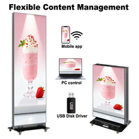 HD Gob P1.2 P1.53 P1.86 P2 P2.5 Indoor Foldable Led Poster Screen Display Portable Digital Banner Led Video Wall for Store