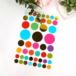 Customized Eco-friendly PVC Holographic Hologram Cartoon Gloss <b>Varnished</b> Round Reusable <b>Waterproof</b> Gravure Printed Decoration - Product Image 4