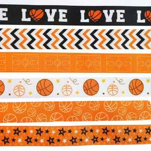 Ruban gros-grain imprimé basketball de 2,2 cm x 10 yards, longueur personnalisée, pour cordons de cou et loisirs créatifs - Product Image 2