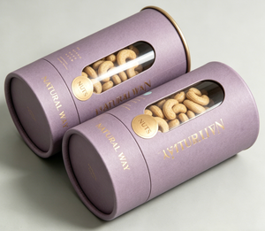 Tube en papier hermétique avec fenêtre transparente pour emballage de noix, emballages anti-humidité pour aliments secs et en-cas - Product Image 3