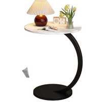 Table basse simple et élégante pour la maison, avec plateau en marbre et structure en bois, pour chambre et salon