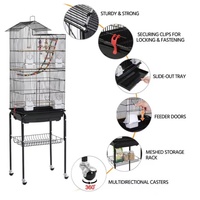 Vente directe d'usine en stock Cage à oiseaux canaris avec support Perchoir Mangeoire de reproduction Cage à oiseaux de compagnie perroquet