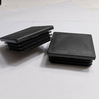 Longsan 60*60mm bouchon carré en plastique noir, bouchons de tuyau d'extrémité tbing pour tube en acier