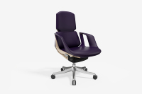 Chaise de bureau pivotante ergonomique de luxe moderne en cuir de vache véritable pour patron, directeur