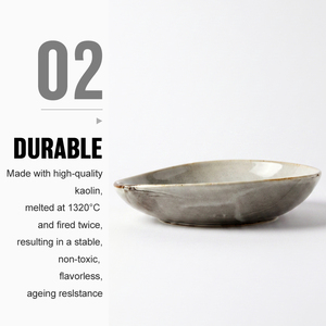 Platos de porcelana de estilo nórdico para sopa, platos de cerámica de Color gris, irregulares, reactivos, creativos, para restaurante, gran oferta - Product Image 4
