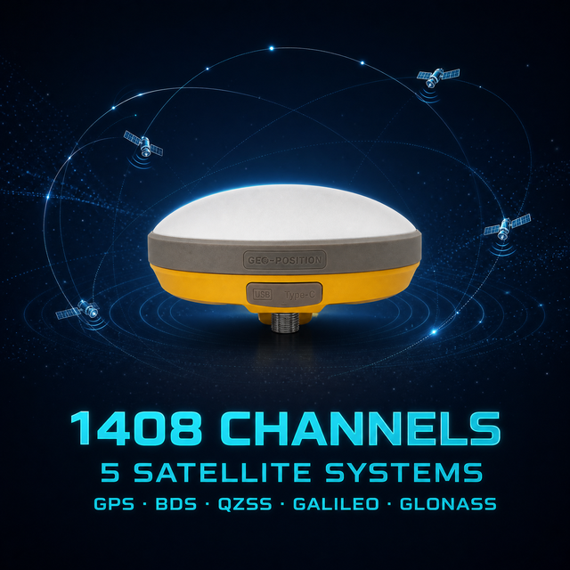 GEO-POSITION G7 X7 Full Constellation GNSS RTK Receiver with 1408 Channels for GIS Survey