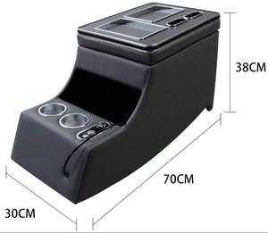 KIETUNE Boîte de rangement de console d'accoudoir de voiture de luxe de haute qualité, best-seller, pour Vito W447/Viano W639, avec porte-gobelet et chargeur USB en cuir - Product Image 2