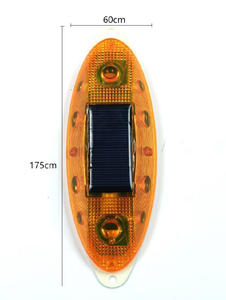 Delineateur de circulation solaire en forme elliptique, clignotant, en plastique, avec réflecteur pour garde-corps - Product Image 2