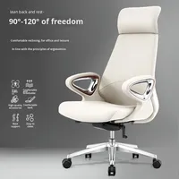 Chaise de bureau de direction en cuir de luxe, ergonomique, dossier haut, pivotante, avec appui-tête réglable pour les réunions d'affaires