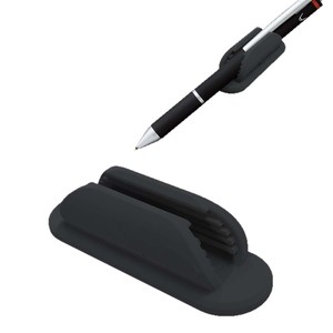Support de stylo adhésif personnalisable noir avec logo amélioré, organiseur de bureau pour enfants et enseignants - Product Image 1