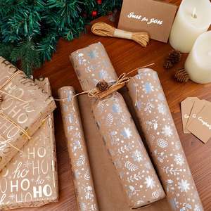 High Quality Wholesale 80g <b>Christmas</b> Kraft <b>Paper</b> Tissue 43*300cm Gift Luxury Custom Birthday Packaging <b>Wrapping</b> <b>Paper</b> <b>Roll</b> - Product Image 1