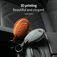 Housse de protection pour clé télécommande de voiture, support en daim à 3 boutons pour Nissan Bluebird Teana Kicks Tiida Qashqai