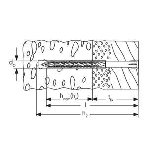 FISCHER-Tapón de fijación de nailon con marco 540119 con cabeza avellanada plana Torx premontada tornillo de acero inoxidable SXRL T A4 ANCHORS - Product Image 4