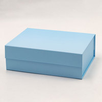 Boîte cadeau portable en carton, boîte pour bébé, couleur bleu, 80 x A4, avec couvercle magnétique