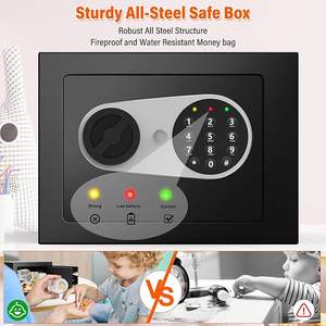 Weichi Factory Volledig Stalen Zwarte Kluis met Elektronisch Slot voor Binnen en Buiten Gebruik, Mini Formaat Kluis met Alarmsysteem - Product Image 2