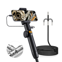 Endoscope industriel flexible à sonde articulée bidirectionnelle, caméra d'inspection avec éclairage LED IP67