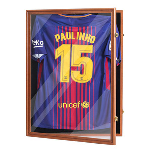 Vitrine 3D carrée <span class=keywords><strong>en</strong></span> bois avec façade <span class=keywords><strong>en</strong></span> <span class=keywords><strong>verre</strong></span> UV profond pour maillots et objets sportifs - Product Image 2