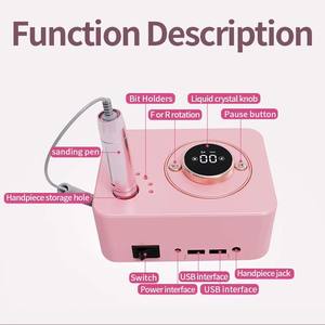 Taşınabilir 35000RPM Elektrikli Tırnak Matkap Manikür Ucu Seti Makinesi Zımpara Salon Parlatıcı Ekipmanı Hız Göstergesi Ile 2 USB Bağlantı Noktası - Product Image 6