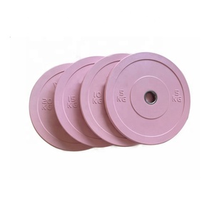 Yüksek kalite özel Logo ekipmanları üretan rekabet ağırlık kaldırma pembe spor tampon ağırlık plakaları - Product Image 1