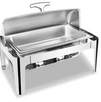 Plaque de cuisson rectangulaire en acier inoxydable 1/2 visible, chauffage électrique, 9L, durable, compatible avec les aliments, pour restaurant et buffet