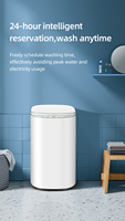 Lave-linge automatique 3 kg avec fonction lavage à l'eau chaude, mini lave-linge automatique