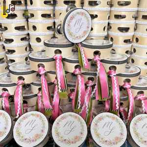 ชุดเครื่องดนตรีไม้ กลองแต่งงาน ริบบิ้นหลากสีแบบกำหนดเอง กลองมือสำหรับงานแต่งงาน กลองสำหรับโบสถ์ กลองแบบสั่งทำพิเศษ ราคา - Product Image 2