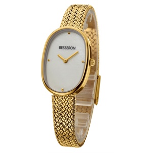 Reloj de Pulsera de Cuarzo para Mujer, Elegante, Dorado, 2025, Correa de Malla de Acero Inoxidable, Diseño Ovalado Simple y Moderno, Reloj de Lujo con Puntero - Product Image 2