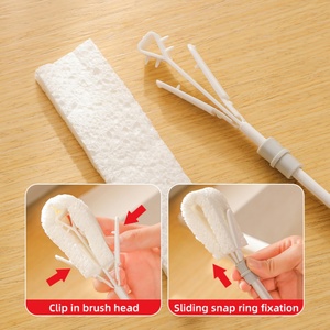 Support OEM Wood Pulp Cotton Cleaning <b>Brush</b> Cup Retractable Long Handle Baby <b>Bottle</b> <b>Brush</b> Cup Cleaning <b>Brush</b> for Kitchen - Product Image 3