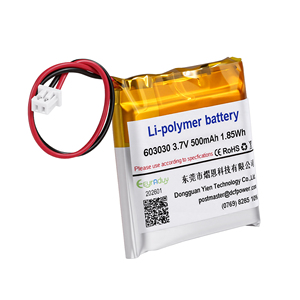 Baterai Lithium Polymer Custom 3.7V 500mAh 603030 CE RoHS Lipo Cell OEM untuk Perangkat Medis yang Dapat Dipakai, Perangkat Genggam, IoT, Sensor Pintar - Product Image 3