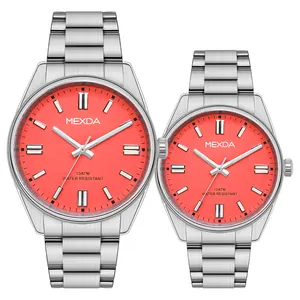 Mexda Original High Quality Luxury Lovers Watches 10atm Water Resistant Stainless Steel Quartz Couple Wristwatch