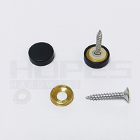 Laiton en acier inoxydable noir mat Demi-rond Plat Décoration Couvercle à vis avec rondelle Filetage Insert Set package